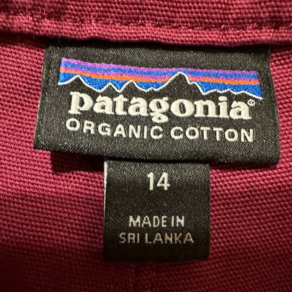 Patagonia Organic Cotton Shorts Women's Casual Burgundy Outdoor Size 14 - Picture 3 of 3